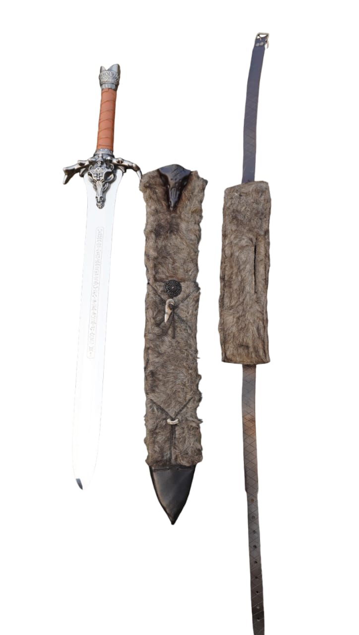 Conan’s Father Sword Replica – Moose Pommel & Fur Sheath