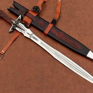 Medieval Sword – Decorative Knight Sword with Scabbard & Leather Strap