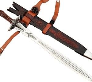 Medieval Sword – Decorative Knight Sword with Scabbard & Leather Strap