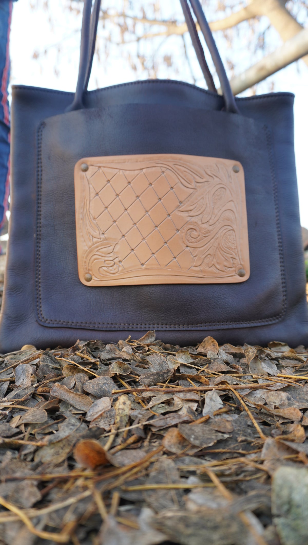 Handmade Genuine Leather designed Tote bag for college and office, Pure Leather and handcrafted tote bag for Gift, Best gift idea