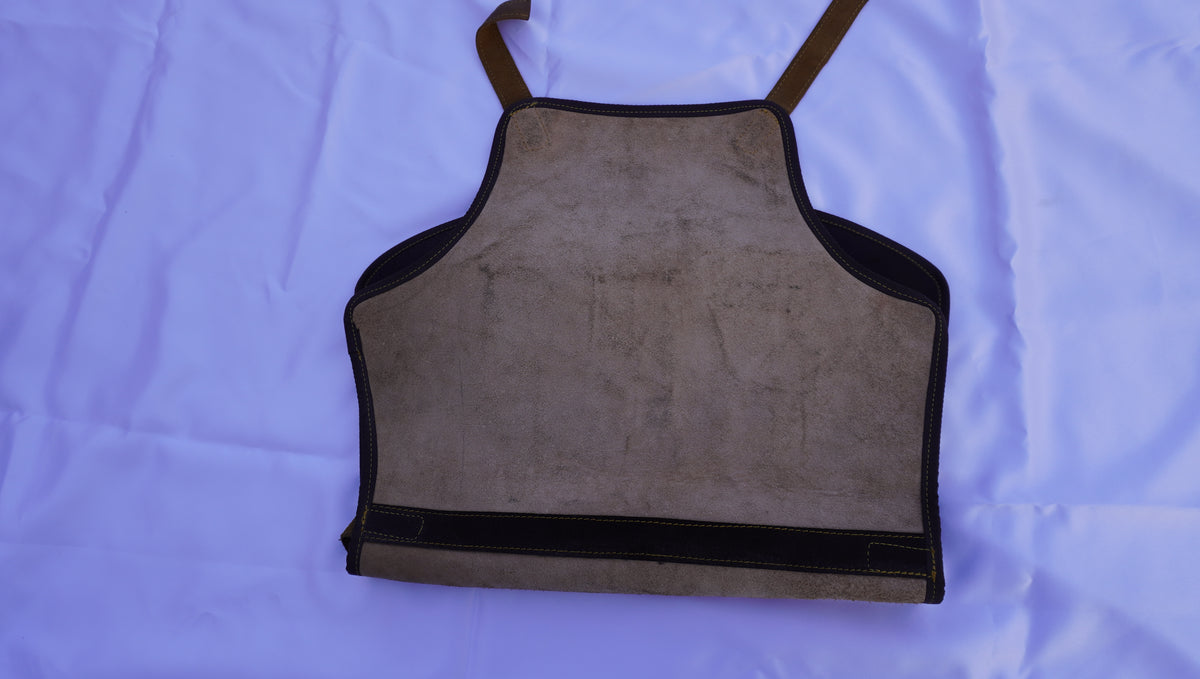 Premium Full Grain Leather Apron - Dark Brown, Split Pockets, Handmade Gift