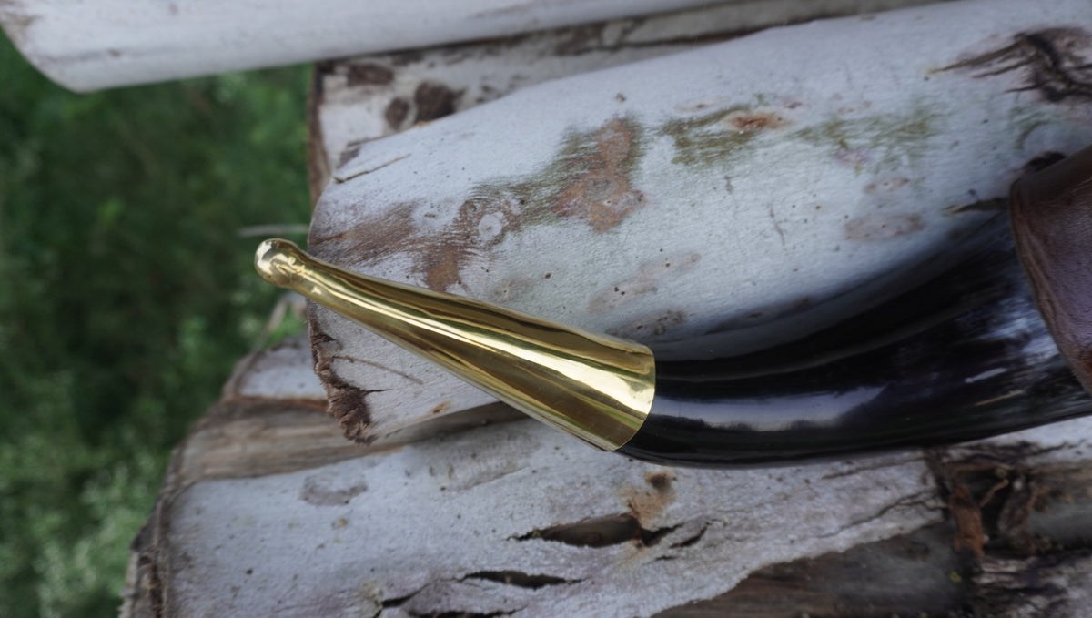 Old Lord Viking Drinking Horn with Leather Holster |Genuine Ox Horn With Lid