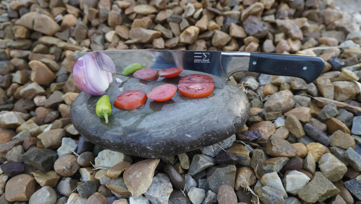 Edge Master 8" Super Sharp Professional Chef's Knife with Leather sheath
