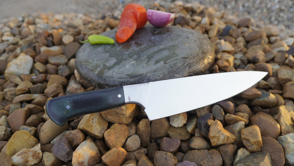 Edge Master 8" Super Sharp Professional Chef's Knife with Leather sheath