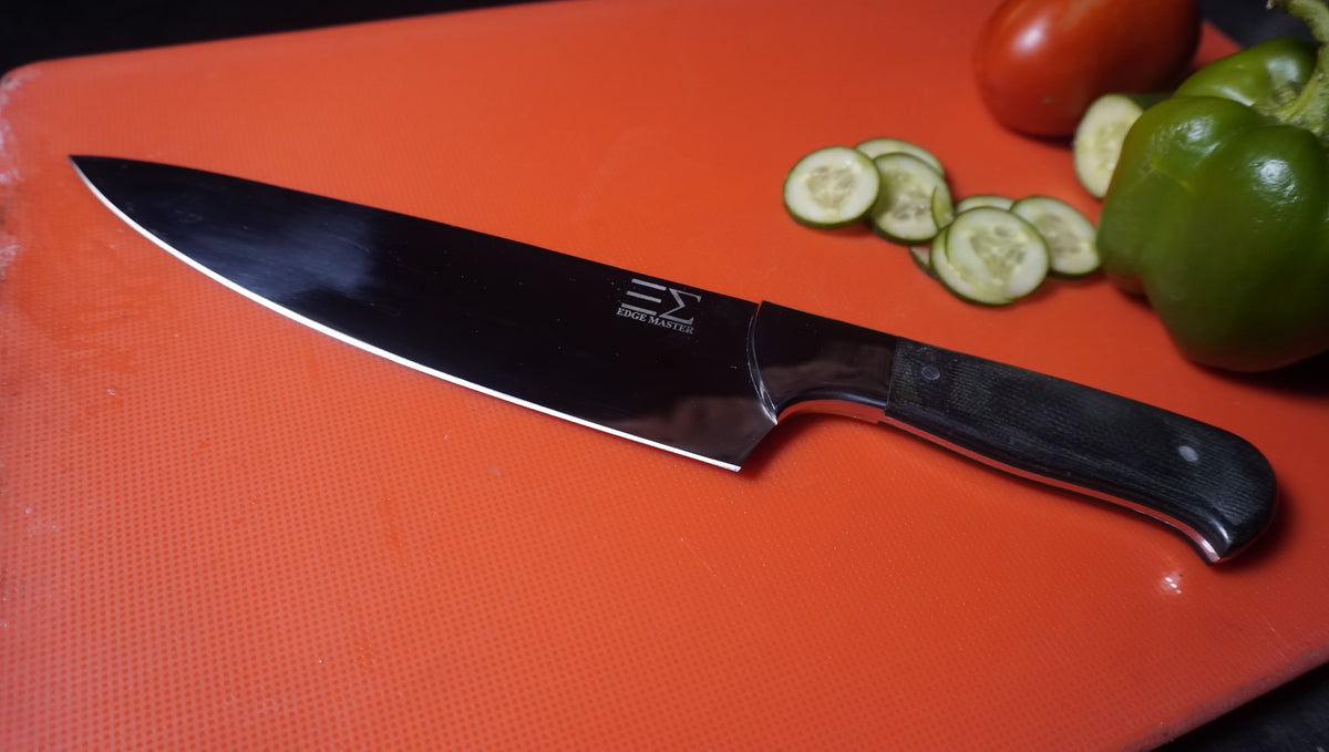 Edge Master 8" Super Sharp Professional Chef's Knife with Leather sheath