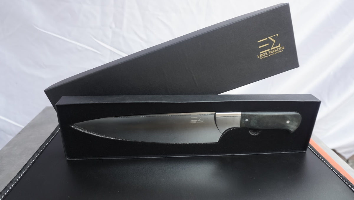 Edge Master 8" Super Sharp Professional Chef's Knife with Leather sheath